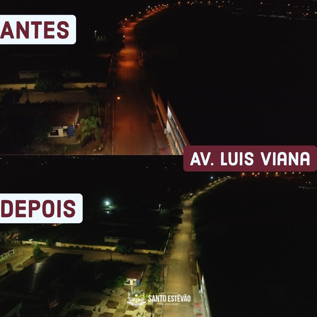 Avenida Luís Viana recebe iluminação de LED