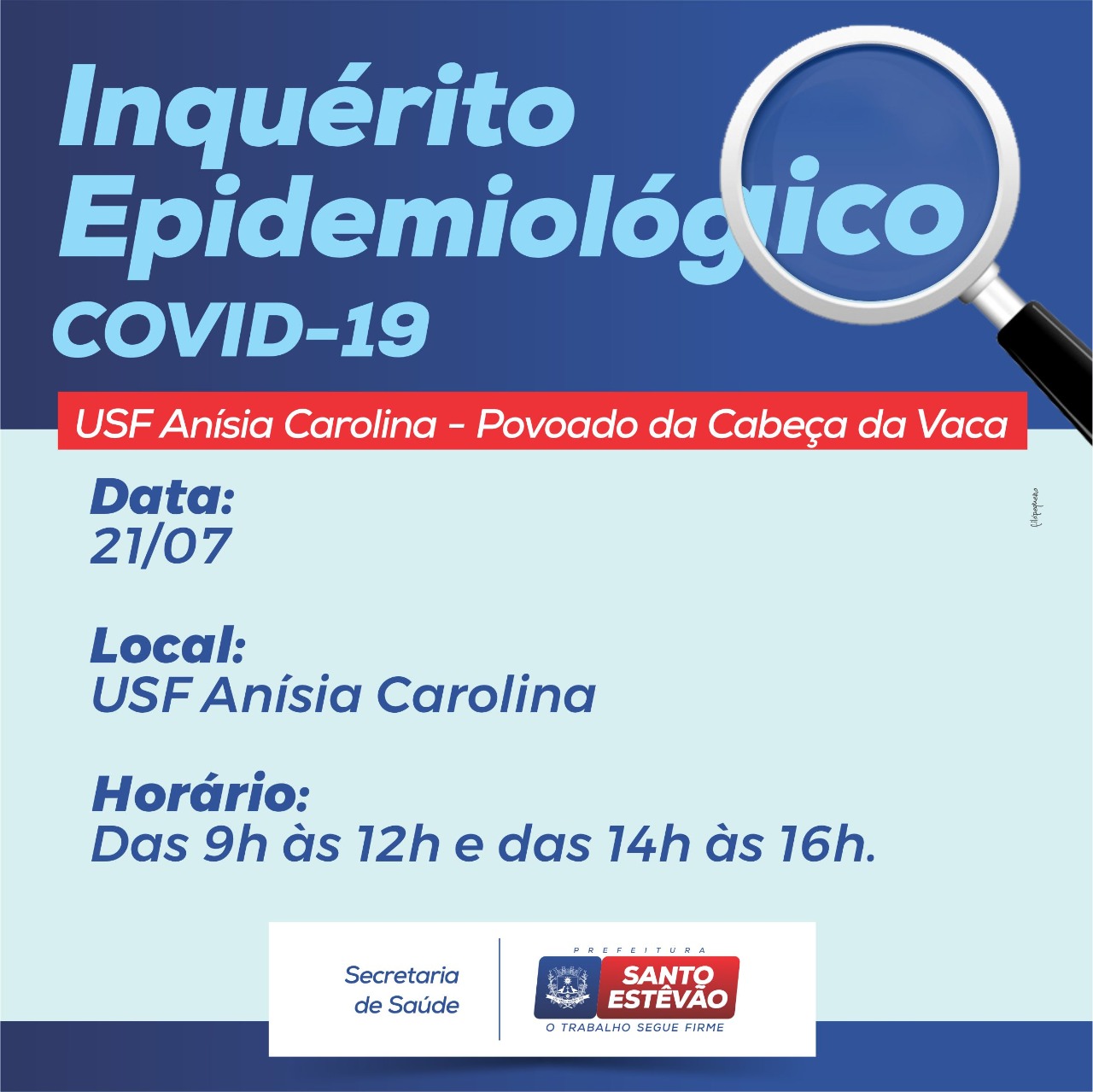 Inquérito Epidemiológico Unidades de Saúde Anísia Carolina