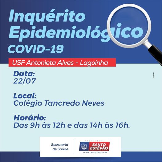 Inquérito Epidemiológico na Unidade Saúde Antonieta Alves