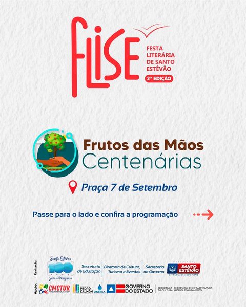 Acompanhe a programação da FLISE na Praça 7 de Setembro