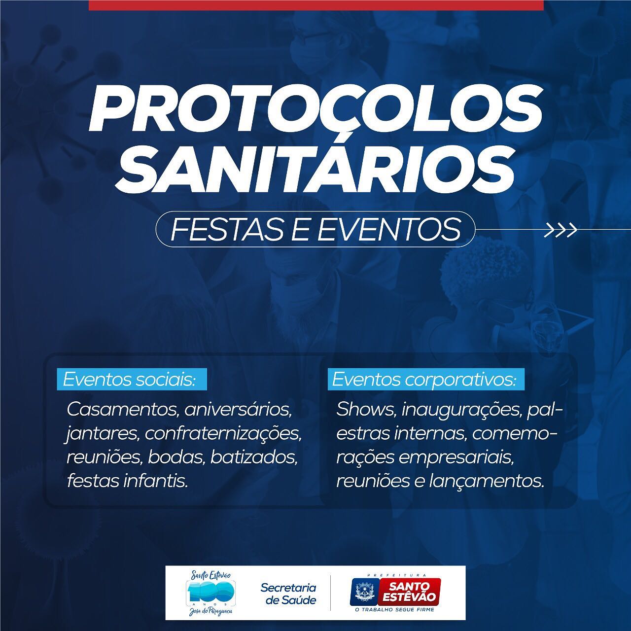 Protocolos Sanitários para festas e eventos